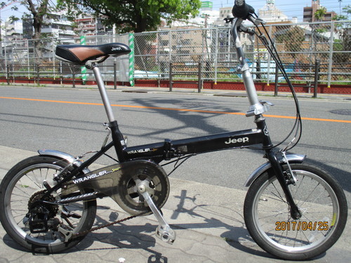 ♪ジモティー特価♪Jeep １６型折りたたみ中古自転車　シマノ外装６段変速付き　新大阪　サイクルキッズ
