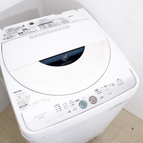 [訳有のため高年式をお安く] シャープ 4.5kg Ag+イオンコート全自動洗濯機 ES-FG45L-H  [JD37]