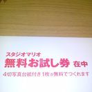 スタジオマリオの写真撮影券譲ります。