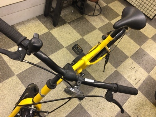[4197]HUMMER ハマー　折りたたみ自転車　20インチ　シングル　イエロー