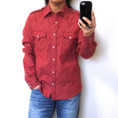 ワールド エポレット付ウェスタンシャツ サイズ3 赤 ストレッチ素材