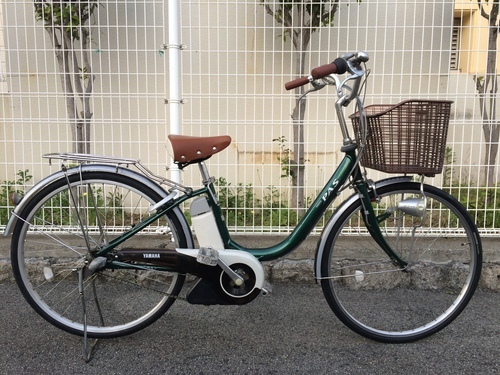 ヤマハ　パス　リチウム　26インチ　緑　神戸市　電動自転車　ビビ　アシスタ　電動自転車