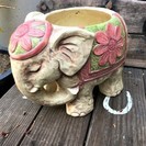 陶器　置物　壺　つぼ　アンティーク　象　ゾウ　インド　アジア　