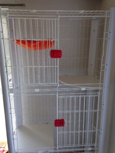 ほぼ新品 美品  猫 キャット ケージ  オリ 3段 アイリスオーヤマ