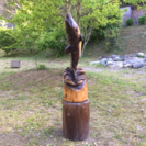 イルカ チェーンソー彫刻 自然素材 木材