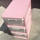 引き出し式収納ケース　ピンク