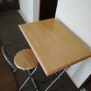 最終値下げ(美品)折り畳みテーブル椅子セット　木製テーブルセット