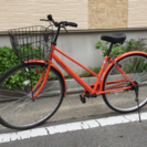 【美品】27インチ自転車 オレンジ