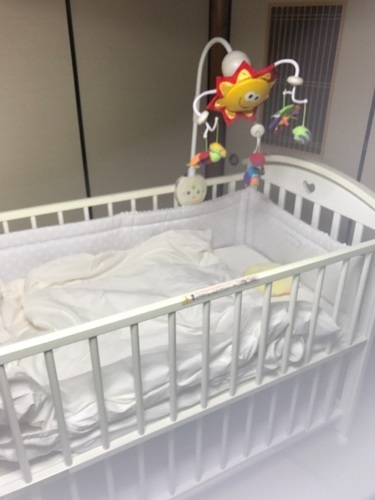 最終お値下げ⭐️サワベビー 白ベビーベッド\u0026ベビー布団セット