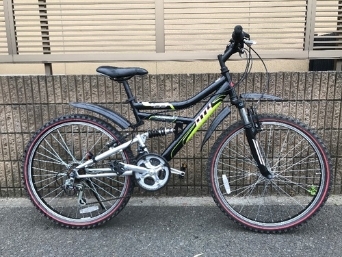 【販売済】【395】【整備済】WサスMTB　26インチ　シマノ製3×6段ギヤ　ライトなし【12000円】