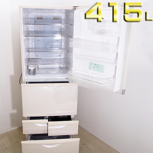 【除菌クリーニング済】 JE37 日立 415L 5ドア冷蔵庫 R-S42TPAM 自動製氷付き 省エネPAM