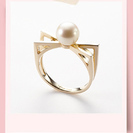 新品大幅値引き半額以下　定価59400円の品　K10YG　パールトゥミートリング　８号