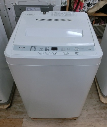 【販売終了しました。ありがとうございます。】AQUA　4.5㎏　ステンレス槽　全自動洗濯機　AQW-S45A　中古品