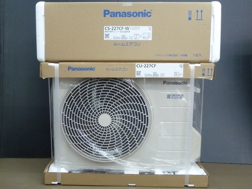 未使用品 ルームエアコン パナソニック Panasonic CS-227CF-W 2017年製 室外機付き