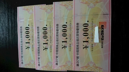 ビックカメラ株主様ご優待券 4枚分（4000円）有効期限2017年11月30日