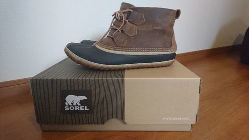 SORELレインシューズOUT N ABOUT LEATHER女性