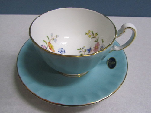【未使用品】【AYNSLEY】エンズレイ◆カップ\u0026ソーサー◆ブルー◆１客◆オススメ◆人気！