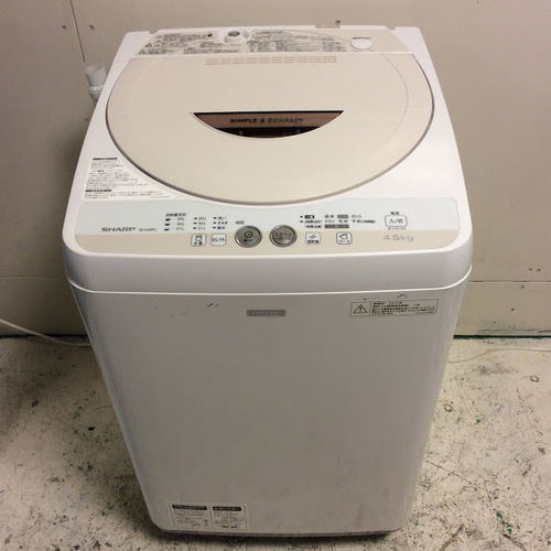 【期間限定30％OFF・全国送料無料・半年保証】洗濯機 2014年製 SHARP ES-G45PC-C 中古