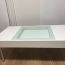 ホワイトガラステーブル 110×60