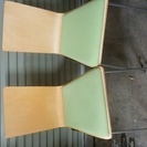 椅子(グリーン系色)2脚セット　中古品