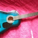 青いミニギター  ソフトケース付き　