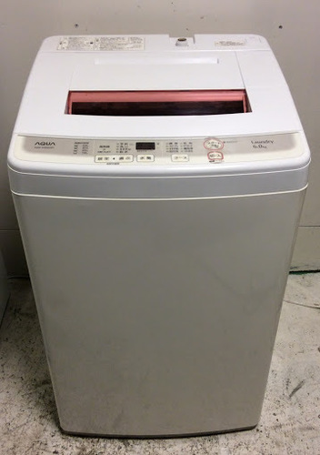 【期間限定30％OFF・全国送料無料・半年保証】洗濯機 2013年製 AQUA AQW-KS60C 中古