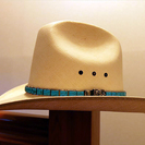 STETSON カウボーイストローハット＋ターコイスハットバンド付き
