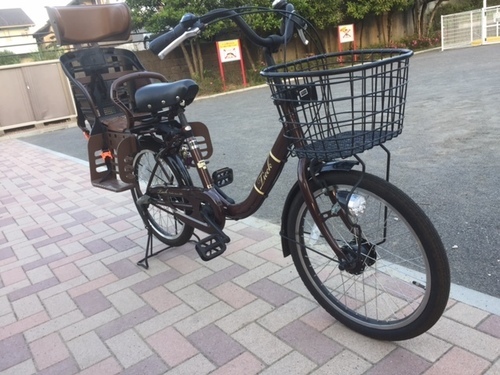 子供のせ自転車　中古1年　茶色の美品です　後ろ乗りチャイルドシート付