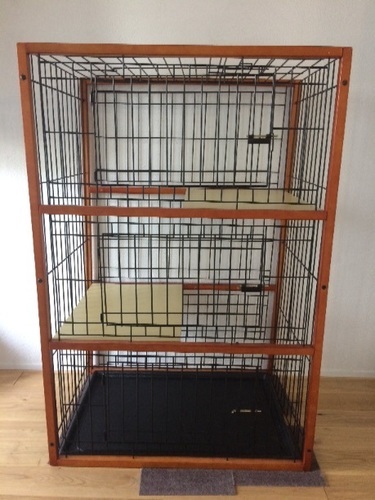 猫用 3段 ケージ 木製 トイレ