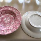 ITALY製 ピンク皿 2枚セット