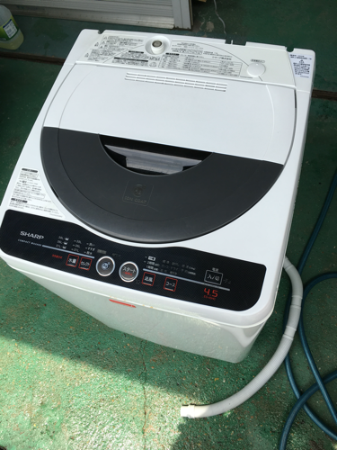 配達可 外装洗浄済 2009年製 シャープ洗濯機4.5kg 1人暮らし 単身用 2人用