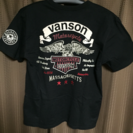 vanson 刺繍Tシャツ 黒 L