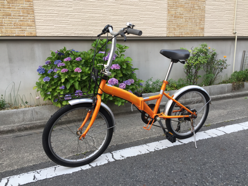 20インチ折りたたみ自転車オレンジ 折りたたみ自転車 オレンジ 未使用