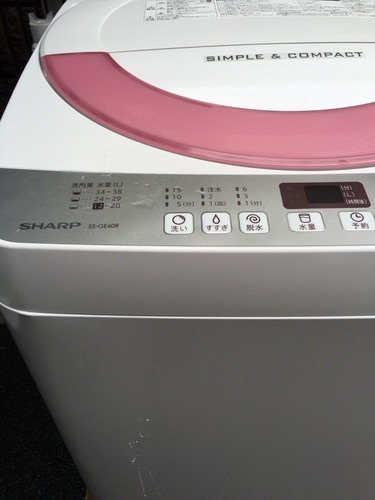 シャープ　2016年式　洗濯機　ES-GE60R 6KG