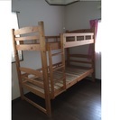 木製　組立式二段ベッド　場所を取らないコンパクトタイプ　