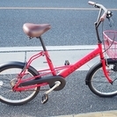 20インチ　小径車　赤ツートン　自転車