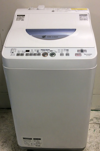 【期間限定30％OFF・全国送料無料・半年保証】洗濯機 2014年製 SHARP ES-TG55L-A 中古