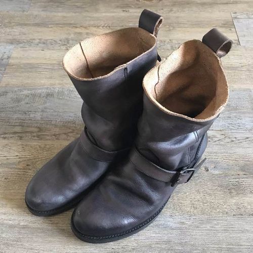 【値下げ】メンズ　ドレープレザー　エンジニアブーツ