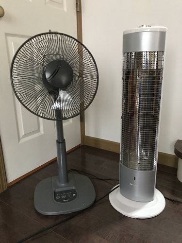 扇風機とヒーターのセット