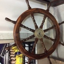 船　舵　アンティーク　木製　中古品