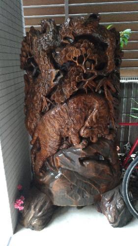 値下げしました！　虎の木彫り　特大180cm　希少！