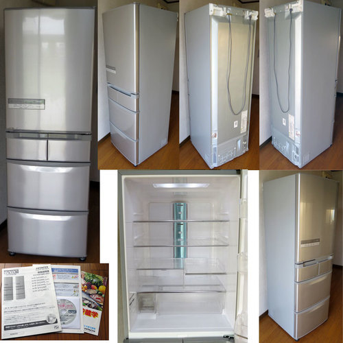 冷蔵庫　5ドア 415L　（　400L クラス ）　日立　HITACHI　幅 60　奥行 66.9　高さ 179.8 自動製氷機あり　2011年製