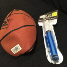 バスケットボール用ボール（ゴム）、空気入れセット