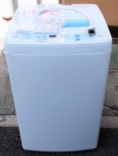 ☆\tハイアール Haier AQUA AQW-S60C 6.0kg 全自動電気洗濯機◆洗濯のたびに洗濯・脱水槽を自動おそうじ