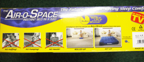 【アウトドア最適！】AIR-O-SPACE インスタントエアーベッド 枕 専用袋 ポンプ付き/セミダブル