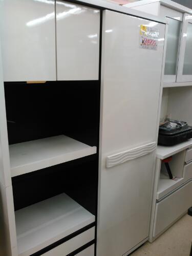 【税込?送料無料】 福岡　スライド式　2面レンジボート　白 食器棚、キッチン収納