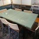 展示品 calligaris〈カリガリス 〉 伸長式リフティングテーブル・ITALY製チェア 6脚セット　（15996/7）