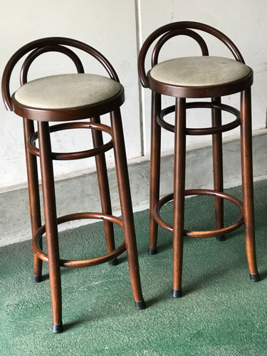 秋田木工（日本製）カウンターチェア 2脚セット