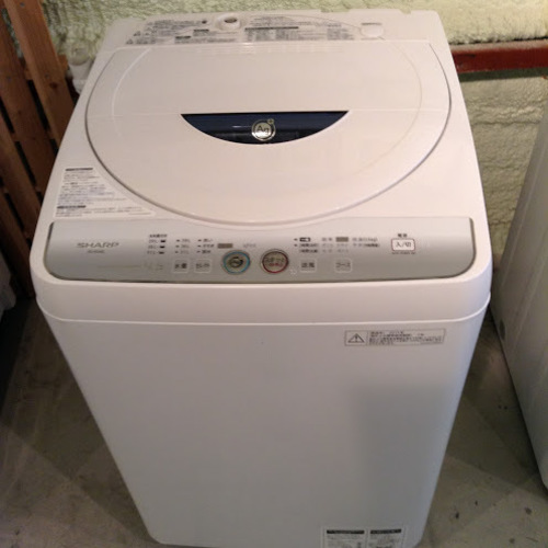 【期間限定30％OFF・全国送料無料・半年保証】洗濯機 2013年製 SHARP ES-FG45L-H 中古