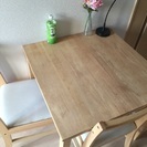 食卓/テーブル&椅子2脚セット
